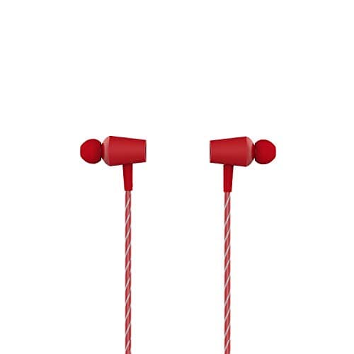 Corseca Ripple Light Comfortable Deep Bass Balanced in-Ear Headphones with Volume Control and Mic (Crimson Red)