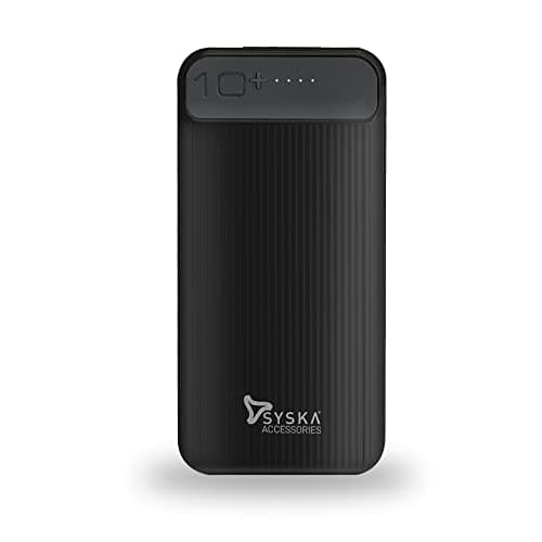 Syska 10000 mAh Li-Polymer P1026J Power Pocket100 Power Bank (Black)