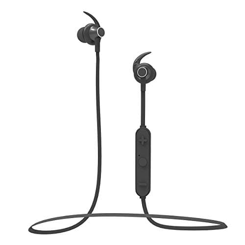 AGARO - 33241 Geared Wireless Earphone with Extra Rich Bass, Bluetooth V4.2, Integrated Control, Built-in Mic &amp; Sweat-Proof (Black)