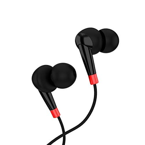 Nu Republic Squad in-Ear Wired Earphones with Mic,10mm Neodymium Driver for Extra Bass,Metallic Earbuds, Light Weight with Controls-Black & Red