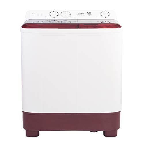 Haier 6.5 Kg Semi-Automatic Top Loading Washing Machine (HTW65-1187BT, Burgundy)
