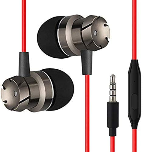(Renewed) PTron HBE6 in-Ear Wired Headset with Mic (Red/Black)
