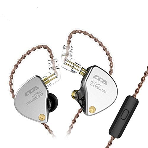 CCA CA4 in Ear Earphone,IEM 1DD + 1BA Dual Driver in Ear Monitors, HiFi in Ear Earphones/Earbuds/Headphone with 1Dynamic and Balanced Armature Drivers Audio Stereo in Ear Monitor (with Mic, Black)