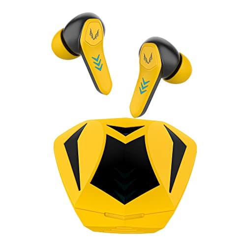 TAGG Rogue 100GT Truly Wireless Gaming Earbuds with 50Ms Low Latency for Gaming, 20Hrs Playtime with Quad ENC Mic for Best Calling Experience || Yellow