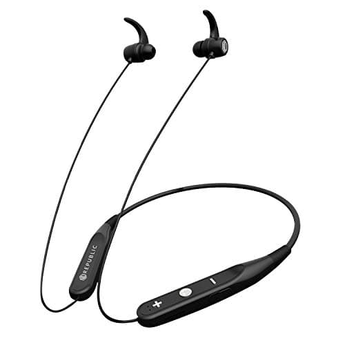 Nu Republic Cosmo X2 in-Ear Bluetooth Neckband Earphones with Bluetooth v5.0, 10mm Dynamic Drivers,12 hrs Battery Life, in-Line Controls with Mic-Blac