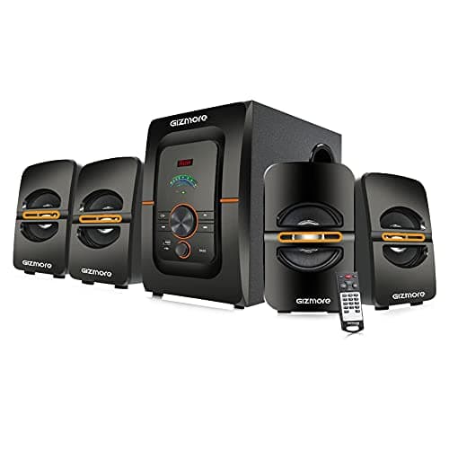 GIZMORE GIZ Squad Pro 4110 5000W P.M.P.O Bluetooth, AUX, USB, FM Radio &amp; Micro SD Card 4.1 Channel Home Theatre (Black)
