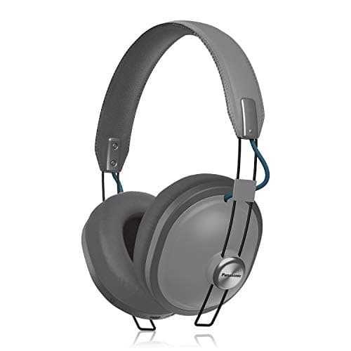 Panasonic Retro Over-The-Ear Headphones with Bluetooth 24-Hour Playback Color Matte Steel (RP-HTX80B-H)