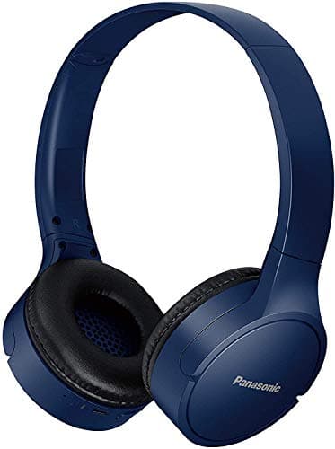 Panasonic RB-HF420B Wireless Bluetooth On-Ear Headphones with 50 Hour Battery Life, Extra Bass System, Quick Charge, Microphone, Voice Assistant, Ligh
