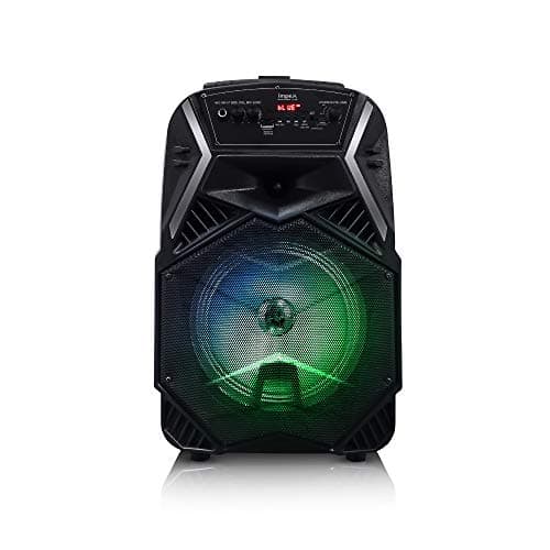 Impex TS-25B 25 Watts Multimedia Portable Trolley Speaker with USB/SD/TF/FM Radio/AUX/Remote/Bluetooth/Wireless Mic &amp; DJ LED Light Function (Black