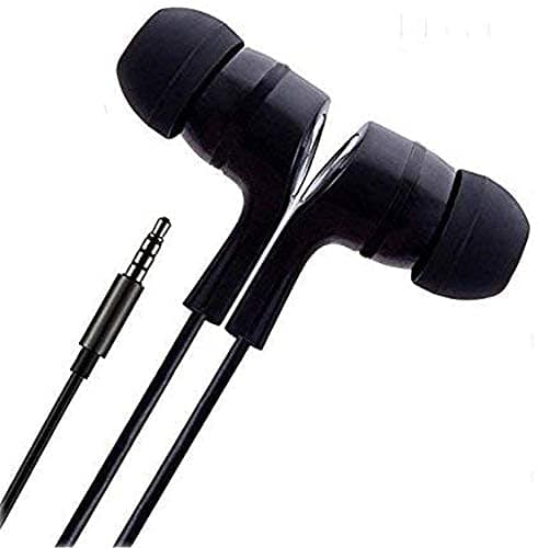 LATRONICS Champ Earphones with Bass Sound Durable Cable Built-in Mic Earbuds Active Black