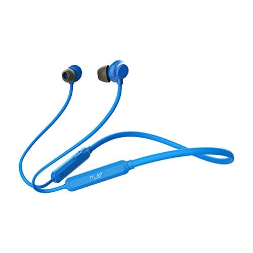 World Of PLAY PLAYGO N20 Wireless Earphones with Enhanced Bass, 7+ Hours Battery Life, Bluetooth 5.0 Splashproof Neckband (Azure Blue)