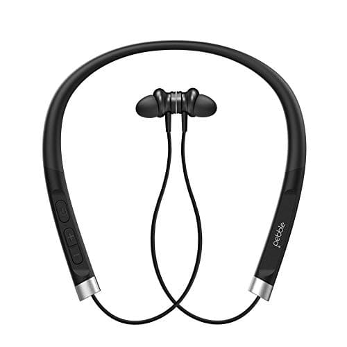 Pebble Urbane Bluetooth Wireless Neckband Earphone with deep bass Stereo Sound and inbuilt mic with Magnetic Earbuds and Soft Silicon Band (Black)