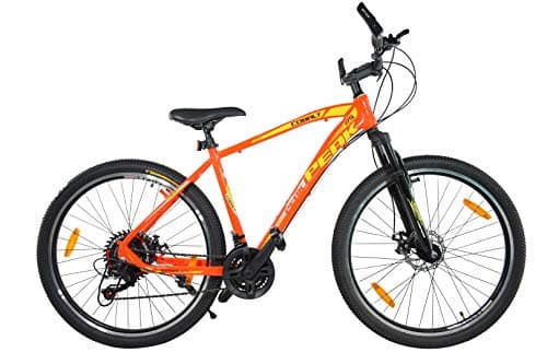 Atlas Peak Cobalt 27.5 Inches 21 Speed Bike for Adults Red &amp; Yellow