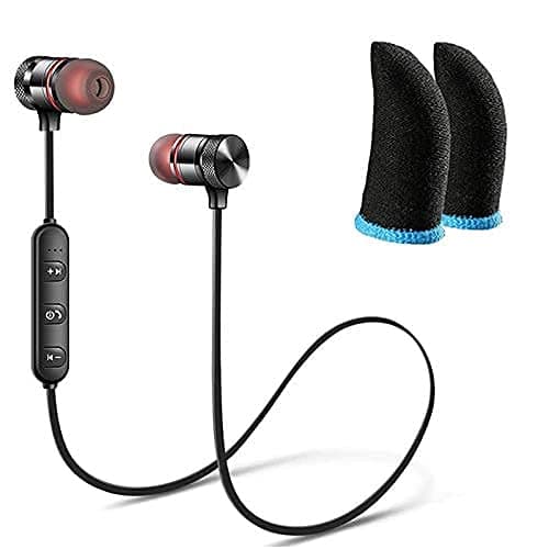 G S GOLDSTEIN STAR Pro QC10 Jogger Headset Bluetooth Headphones for Jogger,Running,Gyming. with Blue Finger Sleeve Gaming Sets, Anti-Sweat for Call of