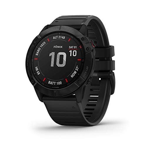 Garmin Fenix 6X Sapphire, Premium Multisport GPS Watch, features Mapping, Music, Grade-Adjusted Pace Guidance and Pulse Ox Sensors, Dark Gray with Bla