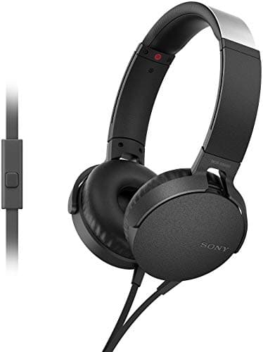 (Renewed) Sony Extra Bass MDR-XB550AP On-Ear Headphones with Mic (Black)