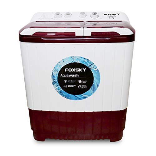 Foxsky 8.2 kg Semi-Automatic Top Loading Washing Machine (FOXSKY AQUA WASH 8.2 KG, MAROON)