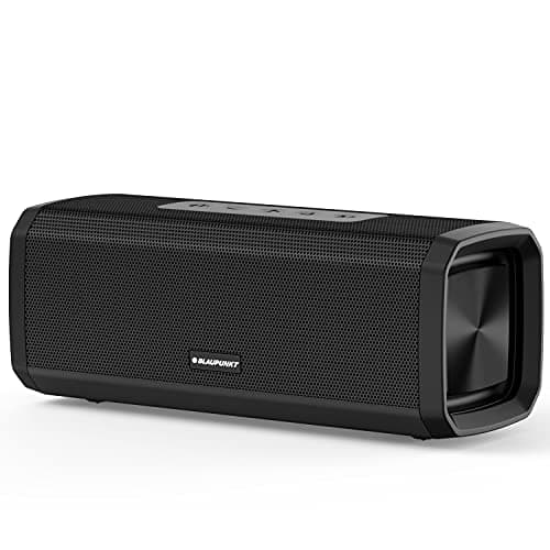 Blaupunkt BT150 Portable Wireless Bluetooth Speaker with Dual Passive Radiators & Rich Deep Bass, Lightweight, IPX5 Splashproof, Built-in Mic, Bla