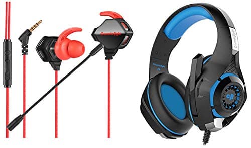 Cosmic Byte CB-EP-03 Gaming Earphone with Detachable Microphone for PC, PS4,Mobiles,Tablets(Black + Cosmic Byte GS410 Headphones with Mic and for PS4,