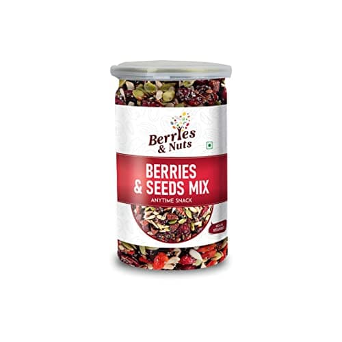 Berries And Nuts Trail Mix | Berries & Seeds Mix | 200 Grams | 1 Bottle of 200 Grams | Cranberries, Blueberries, Gojiberries, Strawberries, Pumpkin, Sunflower, Chia, Watermelon, Flax Seeds