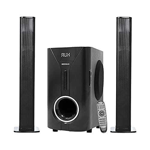 Gizmore Giz Squad Pro 4101 Convertible Soundbar Come 2.1 Channel Home Theatre 50W Wooden Cabinet Wired Subwoofer, Multiple Connectivity Modes, Remote 
