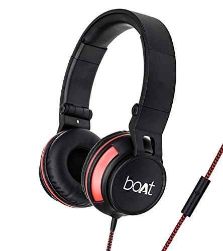 boAt BassHeads 600 On-Ear Headphones with Mic (Black) On-Ear Headphones