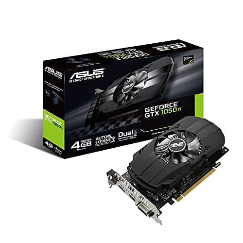 Asus GeForce GTX 1050 Ti 4GB Phoenix Fan Edition DVI-D HDMI DP 1.4 Gaming Graphics Card (PH-GTX1050TI-4G) Graphic Cards