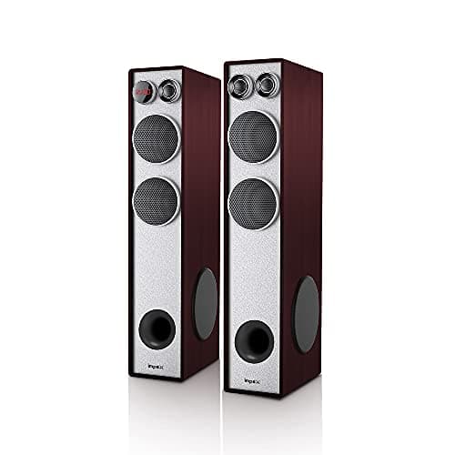 Impex THUNDER-T120 120 Watts 2.0 Channel Multimedia Tower Speaker with USB/SD/TF/FM Radio/AUX/Bluetooth/Wireless Mic & Remote Function (Black)