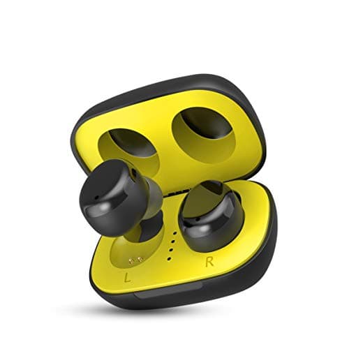 HOPPUP Mini TWS Earbuds with Compact Charging Case, Upto 12 hrs Playtime, Bluetooth 5.0, Water and Dust Proof, Voice Assistance Compatibility (Yellow)