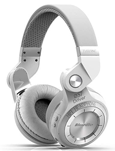 Bluedio T2s Turbine 57 mm Drivers Rotary Folding Bluetooth Wireless Stereo Headphones with Microphone (White)