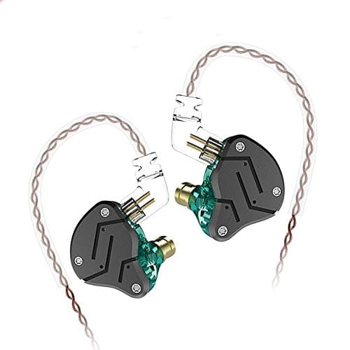 Kz Zsn Hybrid Driver IEM etachable Tangle-Free Cable Musicians (Black Cyan)