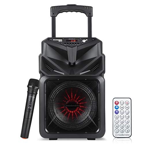 Modernista Sound Box 500 Bluetooth Party Speaker 50W with Remote,Wireless Karaoke Mic/Echo Control/FM/Aux/LED Lights/Portable Outdoor Speaker