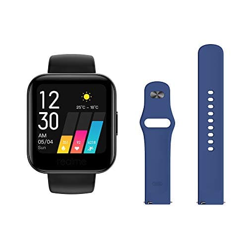 Realme Classic Watch (Black) + Additional Fashion Strap (Blue)