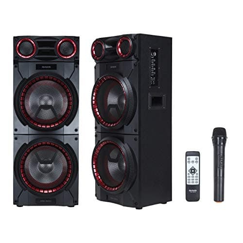 Aiwa Powerful Tower Party Speakers ADA3200 160Watts (RMS) with Bluetooth and Wireless Karaoke Mic (Black)