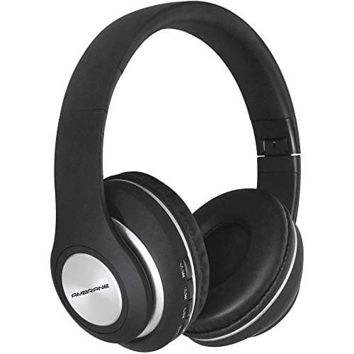 Ambrane WH-83 Over Ear Wireless Bluetooth V5.0 Headphones with Mic, Deep Bass & Comfortable Ear Cushions (Black), Normal