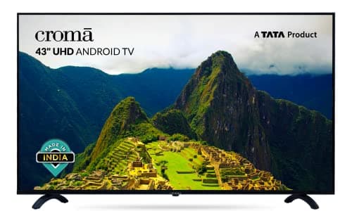 Croma 109 cm (43 Inches) 4K Ultra HD Certified Android Smart LED TV CREL043UOA024601 (Black) (2022 Model)