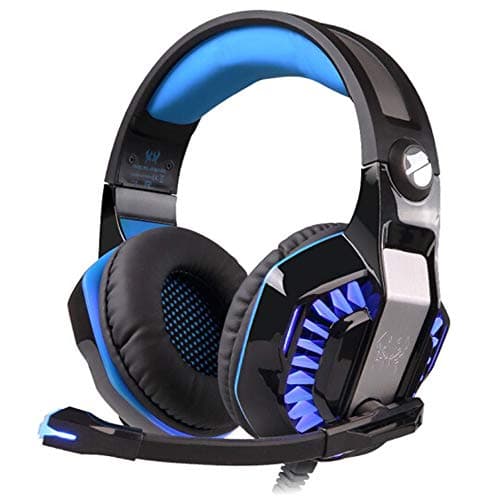 Kotion Each Over the Ear Headsets with Mic & LED - G2000 Pro Edition (Black/Blue)
