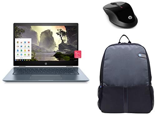 HP Chromebook x360 14-Inch Thin and Light FHD (i3/8GB/64GB eMMC SSD/Chrome OS/Backlit/Touch/Ceramic White/1.6kg) 14-da0003TU &amp; X3500 Wireless Mous