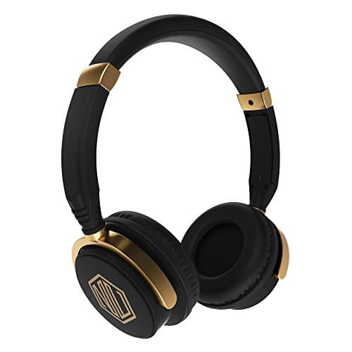 (Renewed) Nu Republic Nu Funx Wireless Headphones with Mic (Black and Gold)