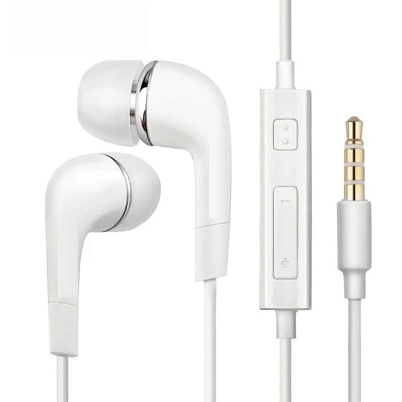Khushi Compatible With for Earphone Original Samsung Galaxy A71 Wired Stereo Deep Bass Hands-Free Headsets | 3.5 MM Audio Jack | Answer Calling With Mic, Call End Button | Samsung YR Earphone White