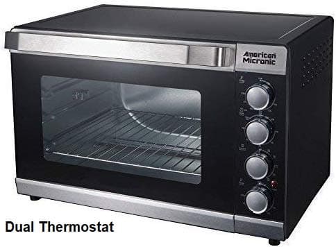 American Micronic-AMI-OTG-46LDx- 46 Litre Oven Toaster Griller, 2000W with Rotisserie, Convection, Dual Thermostat (Black) Oven Toaster Grills