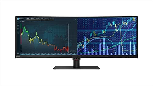 Lenovo ThinkVision P44w-10 43.4-inch UHD Type C Monitor, 32:10 Aspect Ratio, 144 Hz, 3000:1 Contrast, HDMI DP Inputs, AMD Free Sync, Eye Comfort (Rave