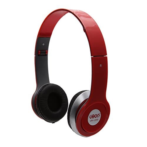 Ubon Ethnic Style UB-1250 MP3 On Ear Headphone for All Smartphones (Red)