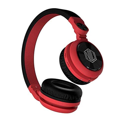 Nu Republic Starboy X-Bass Wireless Headphone with Mic (Red &amp; Black)