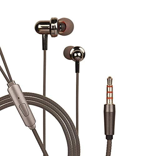 Hitage Earphones HB-91 Headphones Earplugs Headset High Definition Sound Deep Extra Bass Wired Earphone with in-line Mic Wide Compatibility Tangle Free Cable (Black)