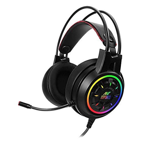 (Renewed) Ant Esports H707 HD RGB LED Gaming Headset for PC / PS4 / Xbox One/Nintendo Switch, Mac, Noise Cancelling Over-Ear Headphones with Mic.