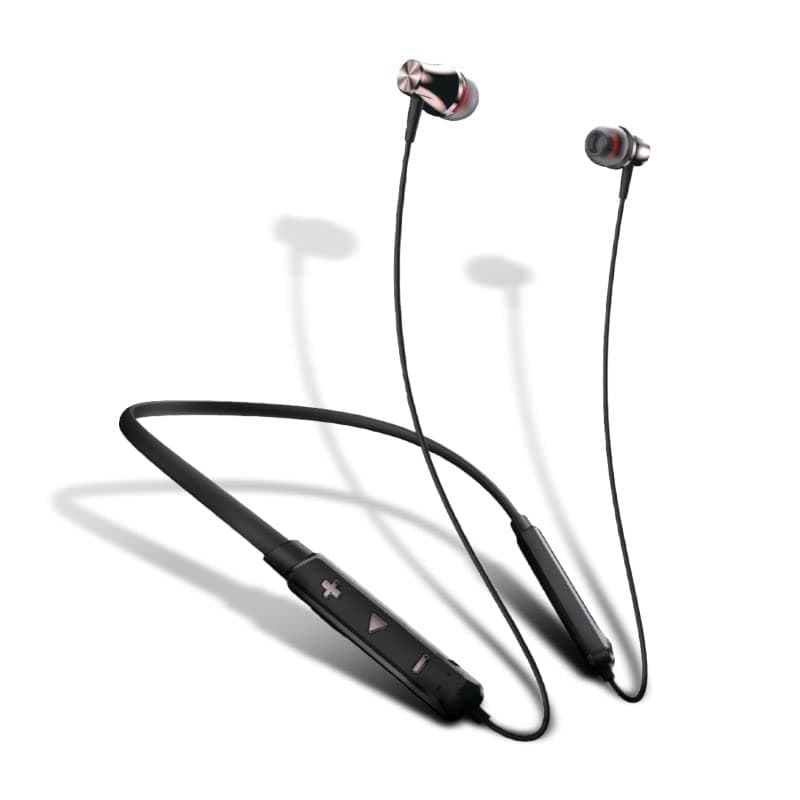 Tekk NeckBud 4000b Bluetooth v5.0 Neckband Earphones | Wireless Neckband Headset With Mic | Voice Assistant and IPX5 Waterproof Earphones | Upto 20H Playback & Extra Bass | Micro USB Port | Black, 1 Year Warranty