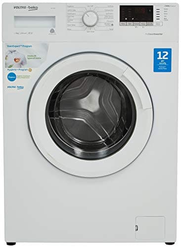 Voltas Beko 6 Kg Inverter Fully-Automatic Front Loading Washing Machine, Inbuilt Heater, 26 Stain Remover (WFL60WS, White)