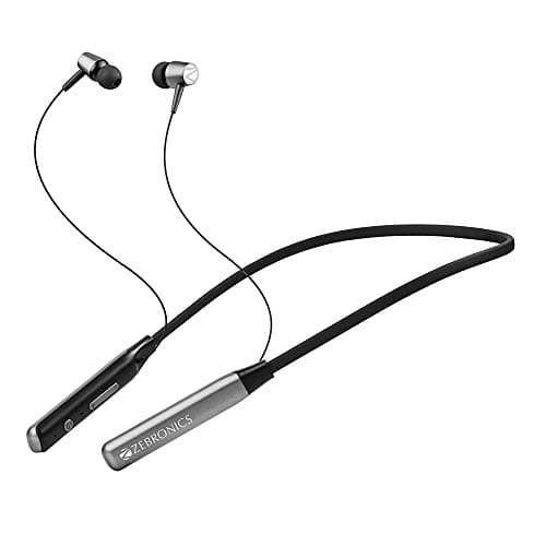 (Renewed) Zebronics Zeb-Lark Bluetooth Supporting Earphone with Mi (Grey)