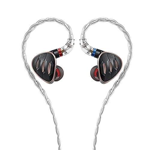 FiiO FH5s 2BA+2DD Quad Driver Hybrid in-Ear HiFi Stereo Earphones with MMCX High-Purity Cable, Swappable Plug 2.5mm/3.5mm/4.4mm (Black)